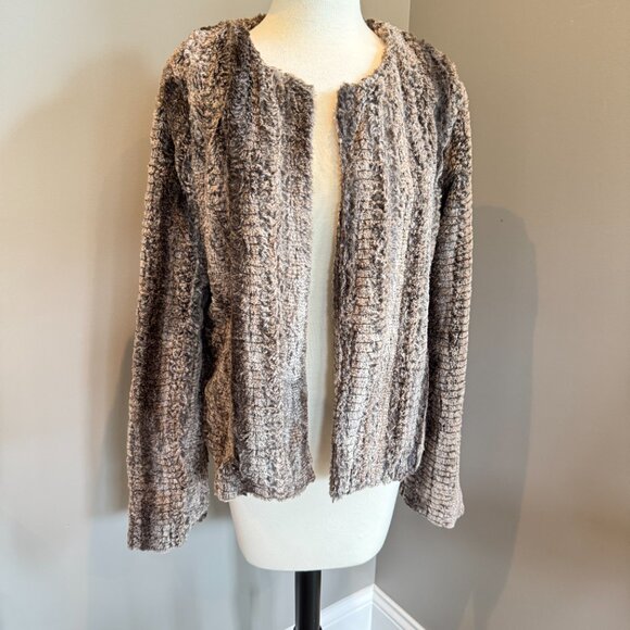 New Mystree Brown Faux Rabbit Fur Jacket - Picture 3 of 14